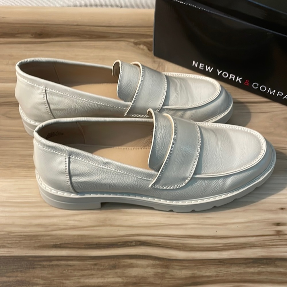 NEW Shiny off white loafers- free shipping